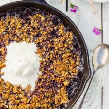 Mixed Berry Crisp with Chocolate and Pecans-image