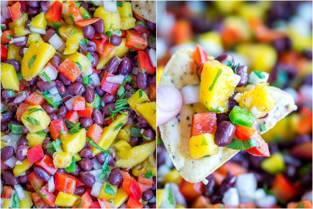 Easy Mango Black Bean Salad- Great for a quick, easy and healthy side dish or condiment!  Healthy/Vegan/Gluten Free/ Summer Side