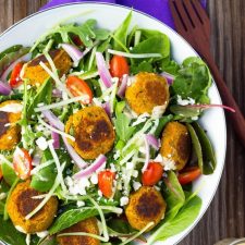 Roasted Carrot Falafel Salad with Citrus Tahini Dressing-image