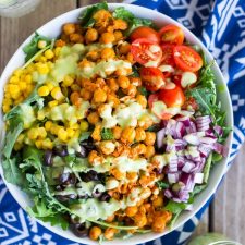 Seasoned Chickpea Taco Salad with Avocado Ranch Dressing-image