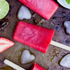 Strawberry Rhubard &amp; Lime Popsicles-image