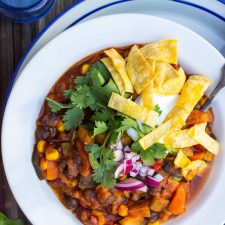 Three Bean Loaded Veggie Chili-image
