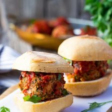 Vegetarian Meatball Sliders with White Beans, Kale & Feta-image