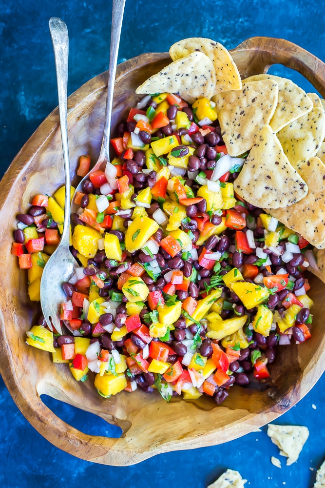 Easy Mango Black Bean Salad- Great for a quick, easy and healthy side dish or condiment!  Healthy/Vegan/Gluten Free/ Summer Side