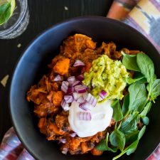 One-Pot, Stove Top Sweet Potato & Black Bean Chopped Enchiladas-image