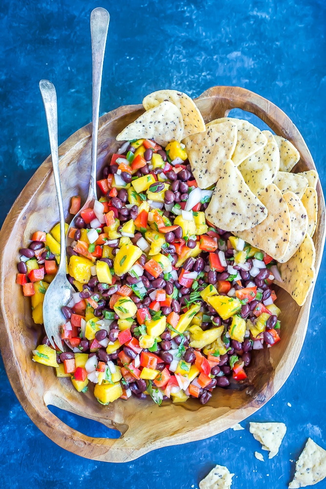 Easy Mango Black Bean Salad- Great for a quick, easy and healthy side dish or condiment!  Healthy/Vegan/Gluten Free/ Summer Side