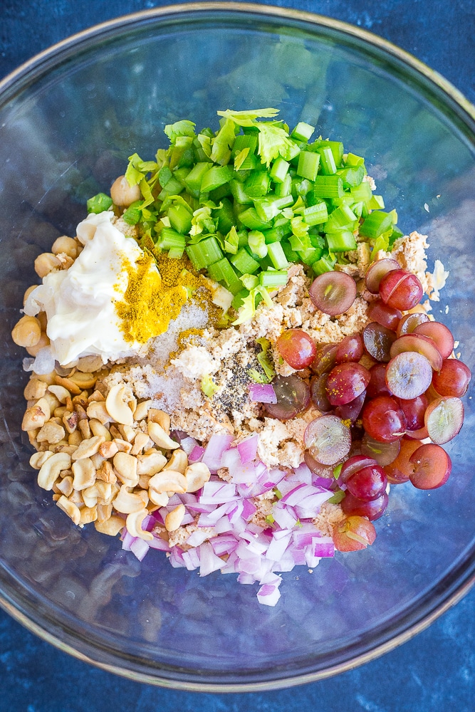 10 Minute Curried Chickpea Tofu Lettuce Wraps - These healthy and delicious lettuce wraps are perfect for a quick and easy no cook meal! Enjoy them for lunch or dinner!  Vegan/Gluten Free