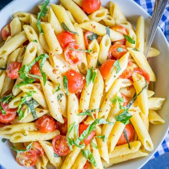 One-Pot Creamy Vegan Caprese Pasta {30-Minute} - She Likes Food