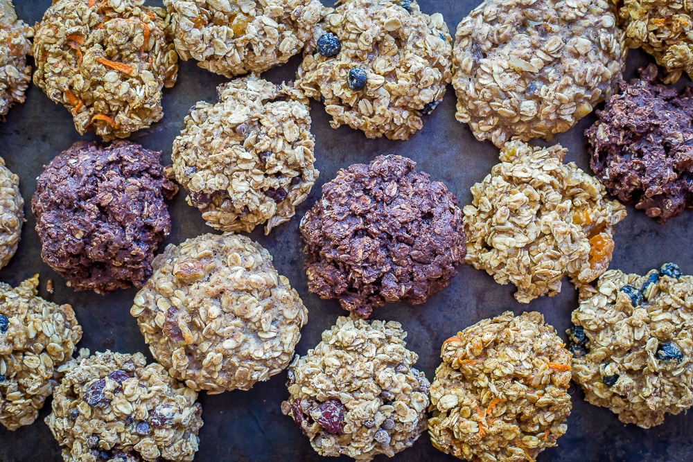 all the different flavors of breakfast cookies together