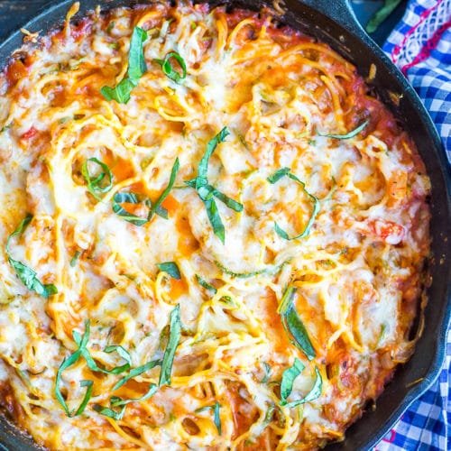 Lower Carb Zucchini Noodle Spaghetti Bake She Likes Food
