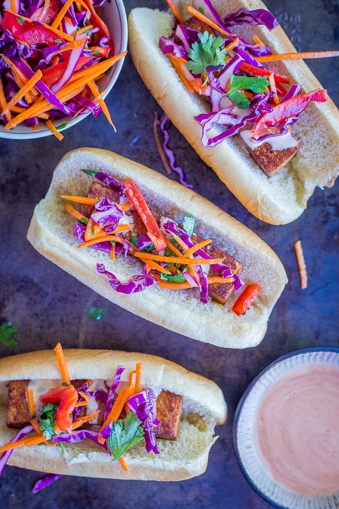 Smoky Homemade Veggie Dogs Main - A delicious and flavorful veggie hotdog alternative. Perfect for an easy dinner or your next BBQ. Vegan/Veggie Hotdogs