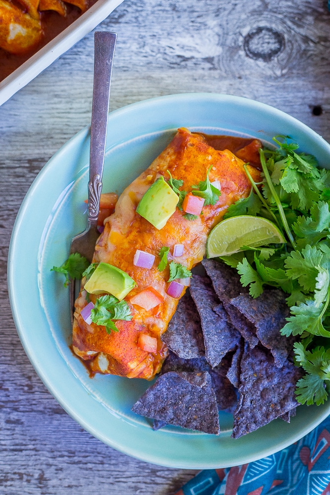 Baked Enchilada Style Veggie Burritos