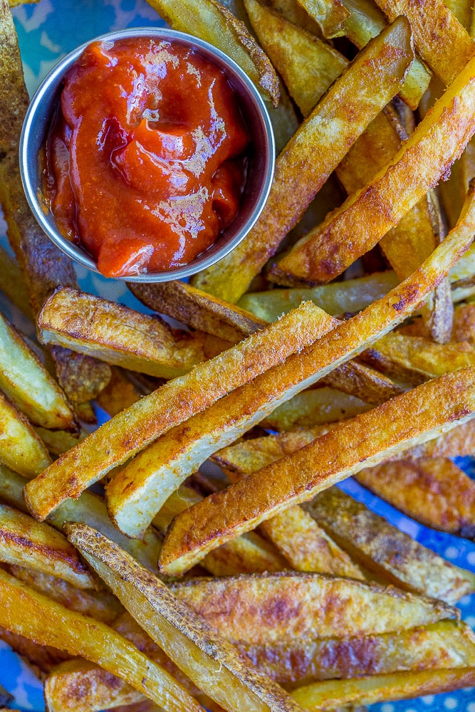 Crispy Baked Coconut Oil French Fries with Red Thai Curry Ketchup-8743