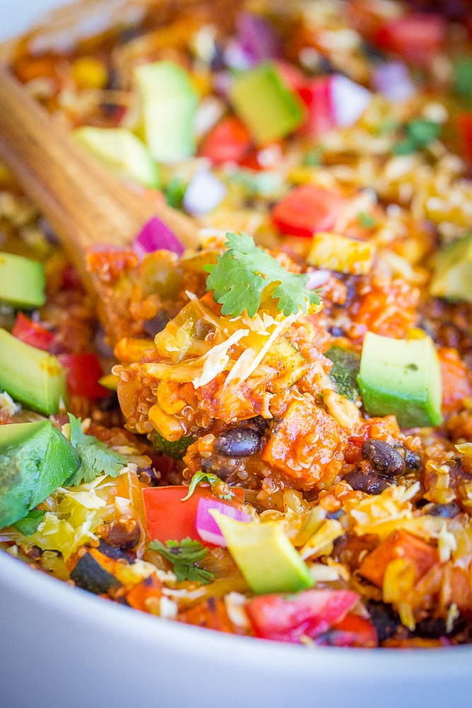 Sweet Potato Quinoa & Veggie Enchilada Bake-8452