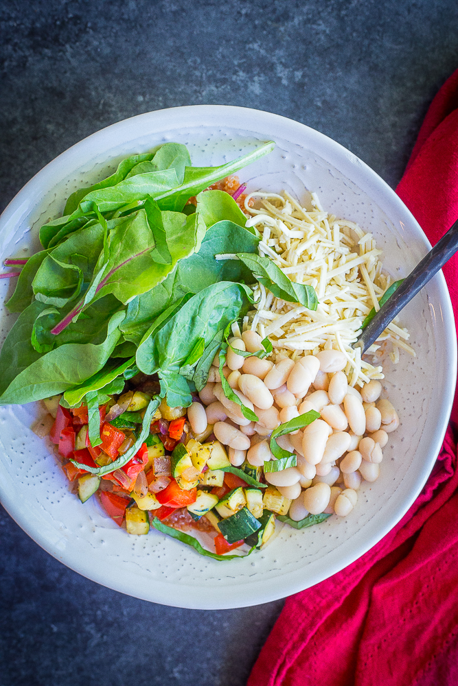 Easy Vegan Quinoa Bowls - 6 Ways - These delicious quinoa bowls are so easy to make and perfect for a make ahead lunch or dinner! There's 6 great flavors so you never get bored! All gluten free too!