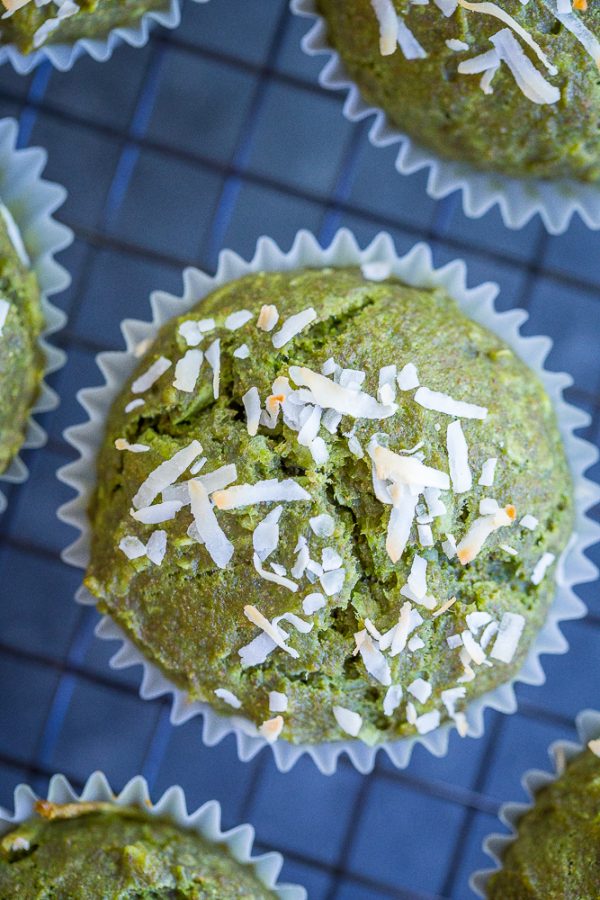 Healthy Coconut Kale Green Muffins {vegan} + Recipe Video She Likes Food
