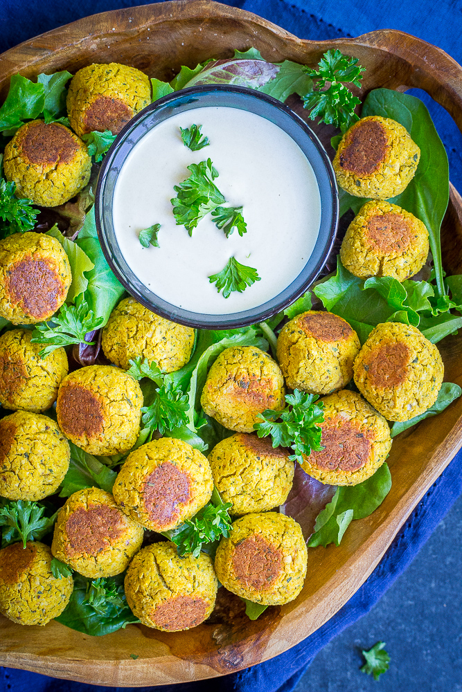 These Roasted Butternut Squash Falafel Bites are a healthy and delicious fall appetizer that everyone will love! They're gluten free, vegan and refined sugar free!