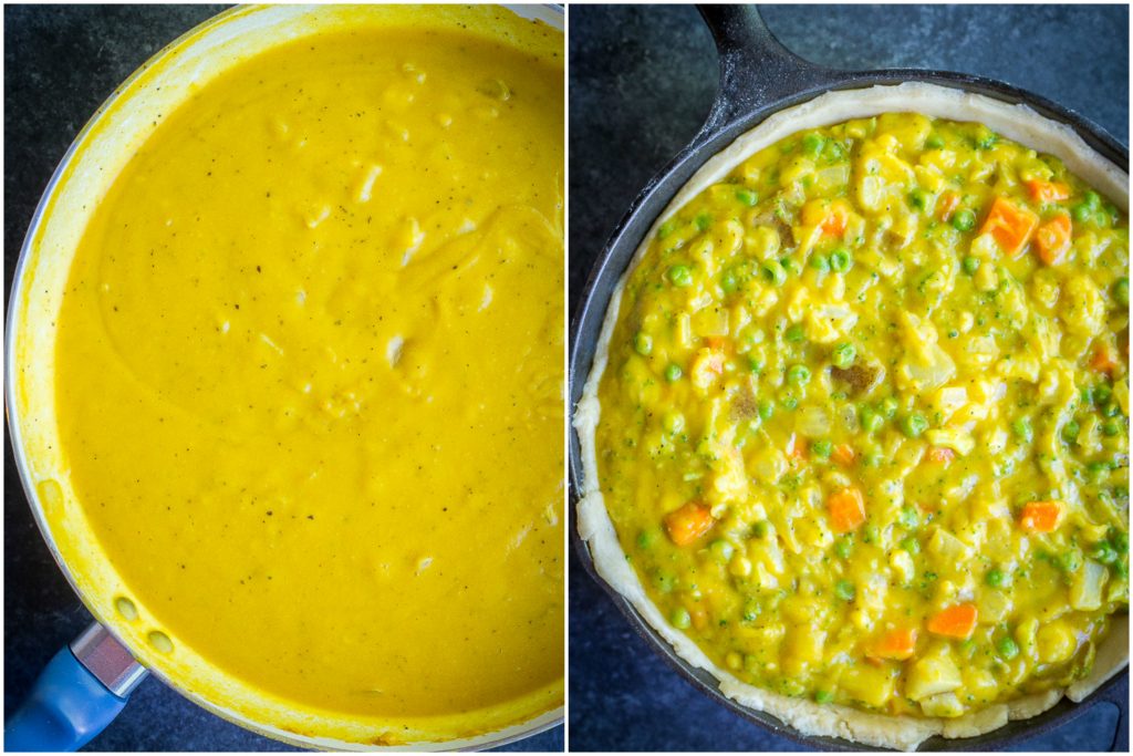 This Curried Vegetable Pot Pie is such a delicious and flavorful vegan comfort food dish! It's rich and decedent but also packed with veggies making it a healthier option! Great for dinner! #vegan #vegetarian #dinner #comfortfood #potpie