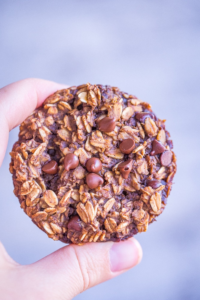 These Gingerbread Baked Oatmeal Cups with Chocolate Chips are a healthy and delicious make ahead breakfast! They're also vegan and gluten free!