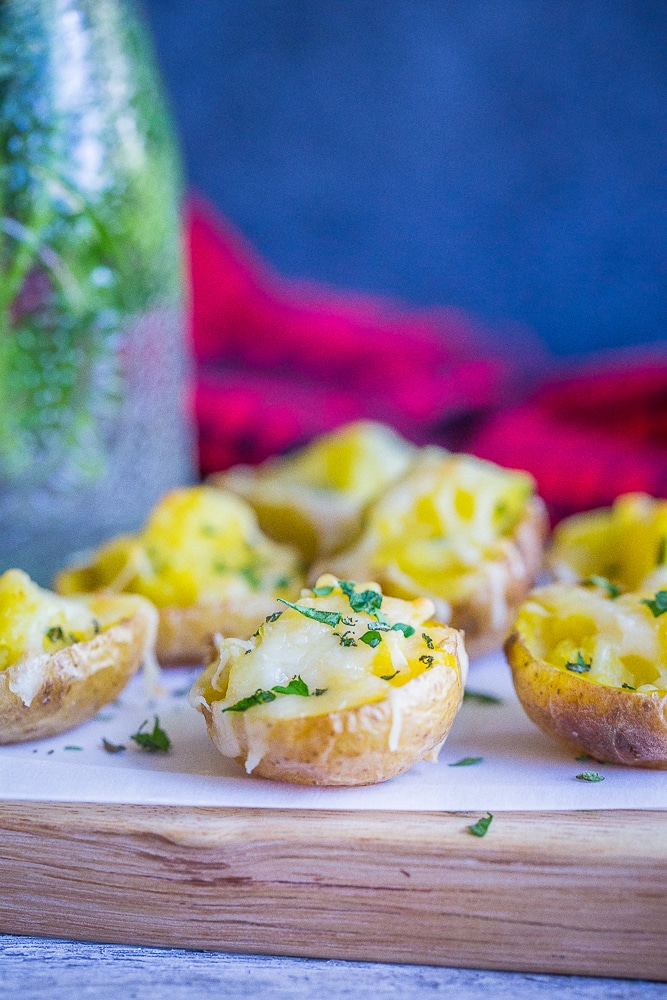 Garlic and Herb Twice Baked Baby Potatoes - She Likes Food