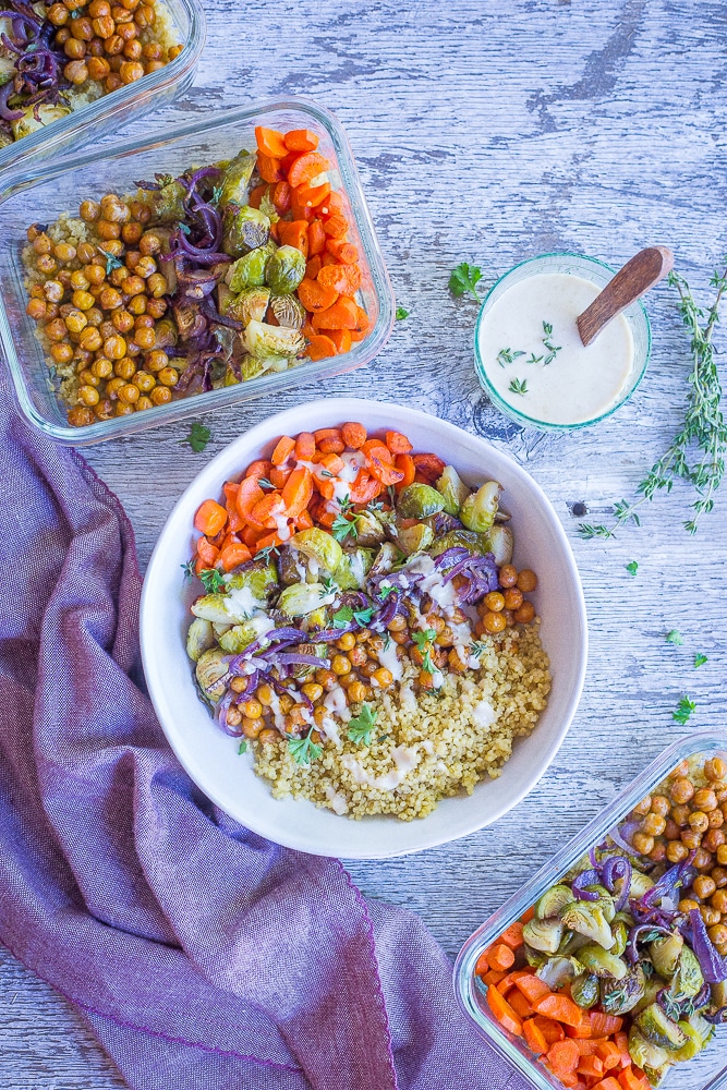 Roasted Vegetable and Chickpea Meal Prep Bowls She Likes Food Roasted Vegetable and Chickpea Meal Prep Bowls She Likes Food