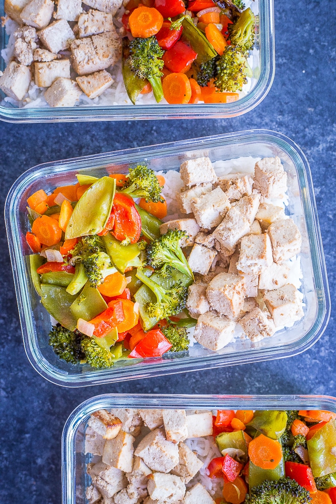 Sheet Pan Tofu And Ve Able Bowls With Ginger Peanut Sauce She Likes Food