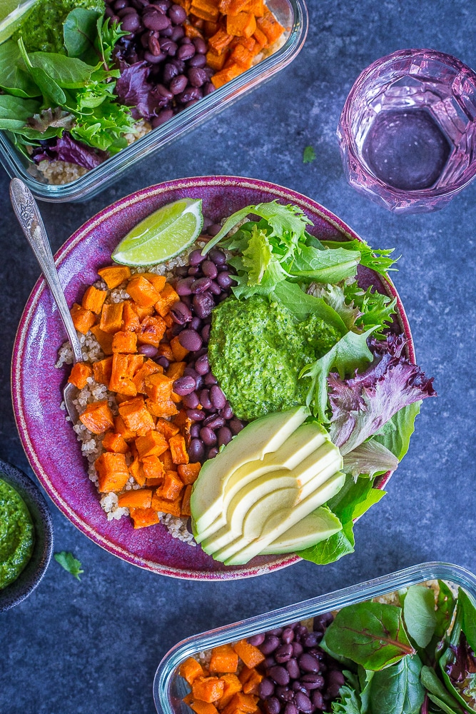 Sweet Potato Black Bean Meal Prep Bowls - It's a Veg World After All®