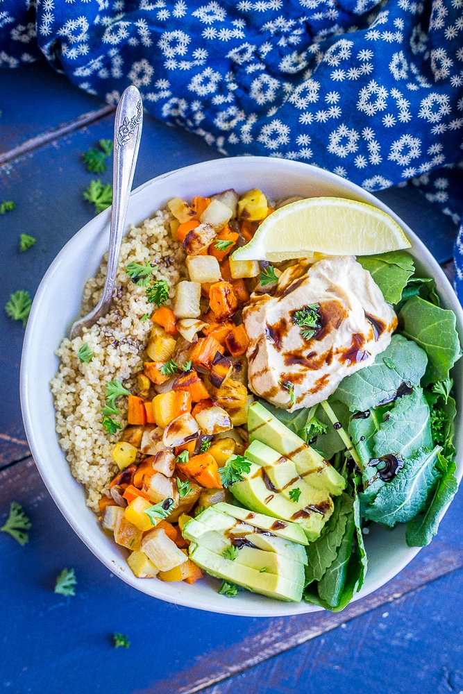 Roasted Root Vegetable Buddha Bowls