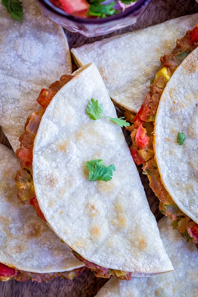 Close up of crispy baked tacos 