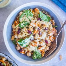 Quinoa, Chickpea and Sweet Potato Salad with Curry Tahini Dressing-image