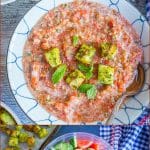 Pinterest collage pin of Chunky Cherry Tomato Gazpacho