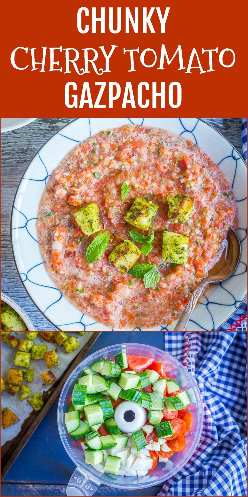 Chunky Cherry Tomato Gazpacho - She Likes Food