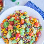 Pinterest collage for Loaded Summer Vegetable Salad with Black Beans