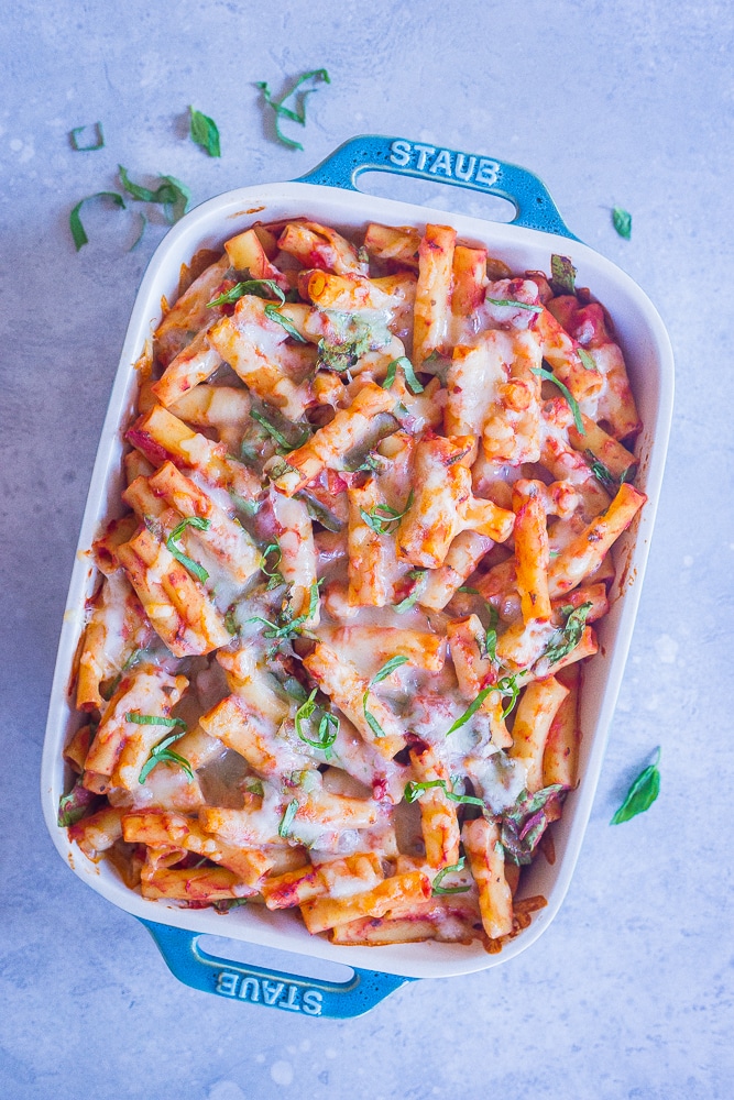 5 Ingredient Baked Ziti with Spinach and Chickpeas She Likes Food