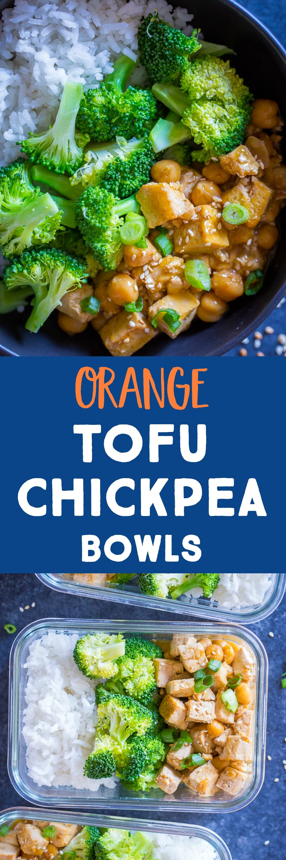 Orange Tofu Chickpea Bowls {Meal Prep} She Likes Food