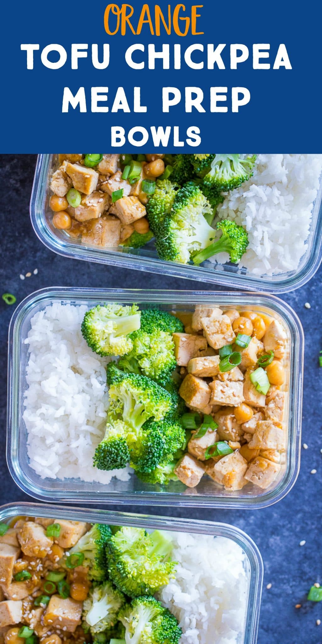 Orange Tofu Chickpea Bowls {Meal Prep} She Likes Food