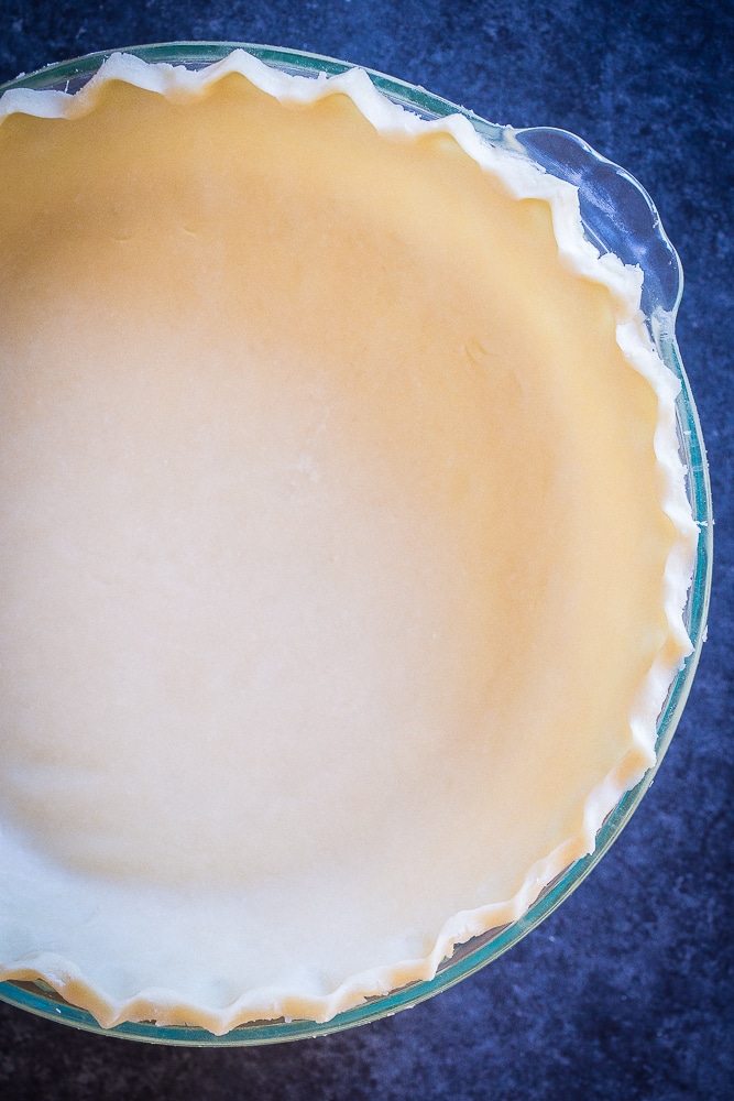 Perfect Coconut Oil Pie Crust in a pie pan