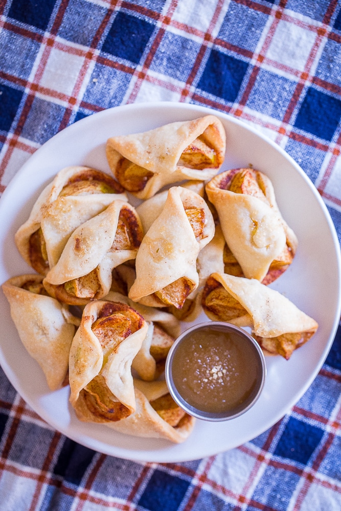 Easy Apple Pie Bites on a plate