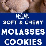 Pinterest long pin for Vegan Soft and Chewy Molasses Cookies