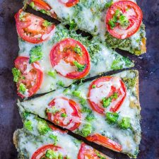 30 Minute Vegetarian French Bread Pizzas with Pesto-image