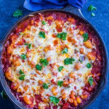 30 Minute Gnocchi Pizza Bake with White Beans {One Pan}-image