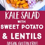 Pinterest collage pin for Kale Salad with Sweet Potato and Lentils