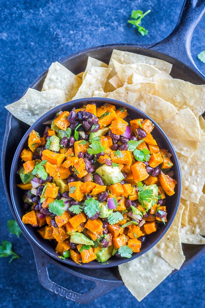Bowl of Roasted Butternut Squash Salad with Black Beans