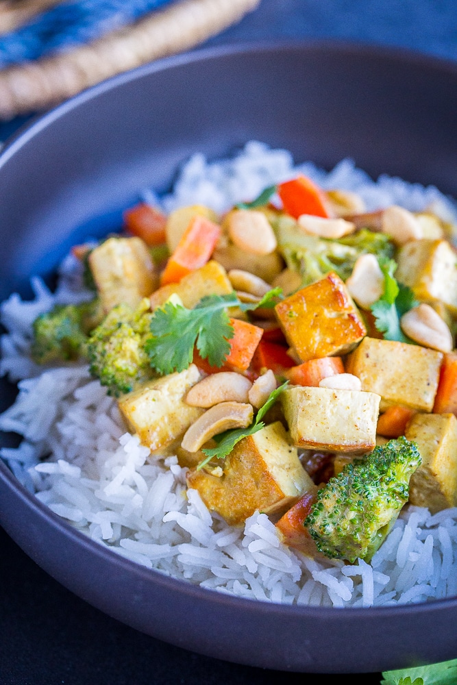 Close up the this Easy Coconut Curry Recipe