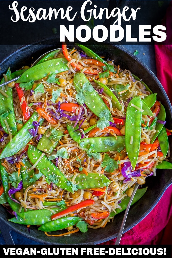 30 Minute Sesame Ginger Noodles with Vegetables She Likes Food
