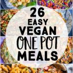 Pinterest long pin for Easy Vegan One Pot Dinners