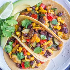 Vegan Black Bean Tacos with Summer Vegetables-image