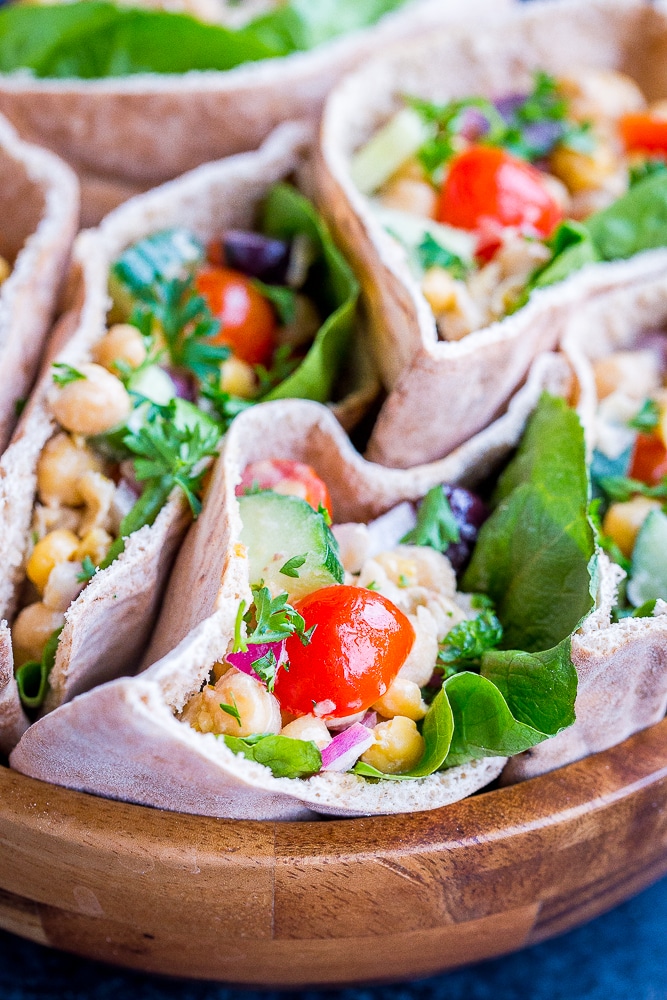 Greek Chickpea Salad Pitas {15 Minute} She Likes Food