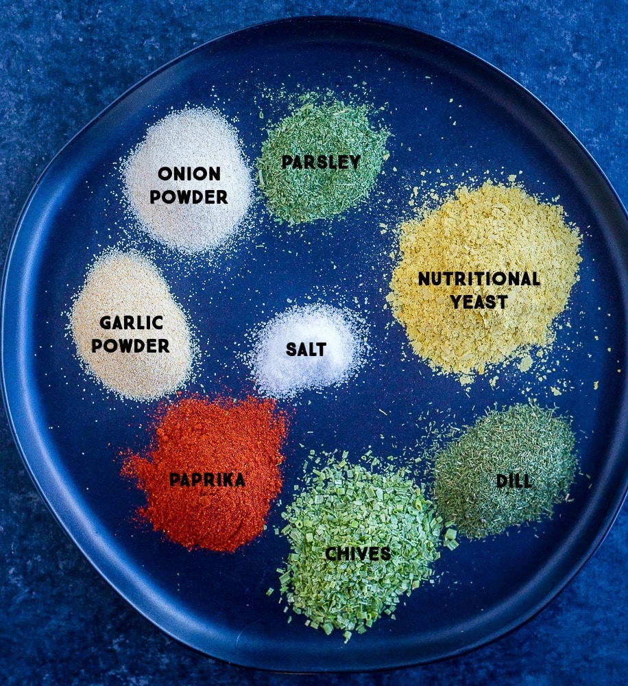 All the spices that go into this Healthy Homemade Ranch Seasoning