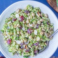 Creamy Broccoli Salad with Curry Tahini Dressing
